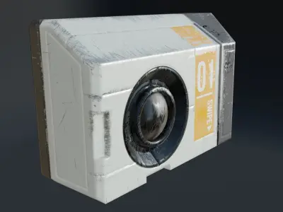 Sci-fi Keycard and Scanner for Doors Low-poly 3D model