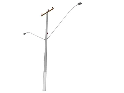 Concrete Lamp Post - Light Pole - Light Post - Street Light 39 3D model