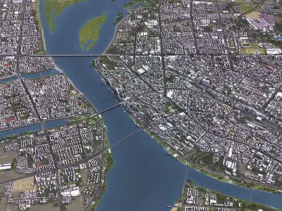 Xiangyang - 3D City Model Low-poly 3D model