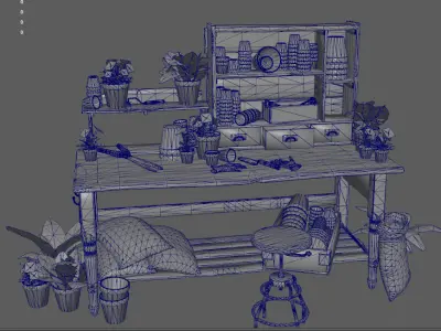 a-gardener-s-workbench Low-poly 3D model