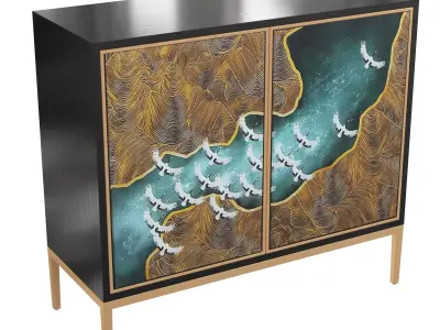 Homary-Modern Black Buffet 3D model