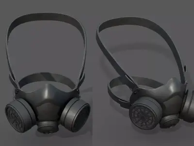 Gas mask helmet scifi futuristic technology protection  Low-poly 3D model