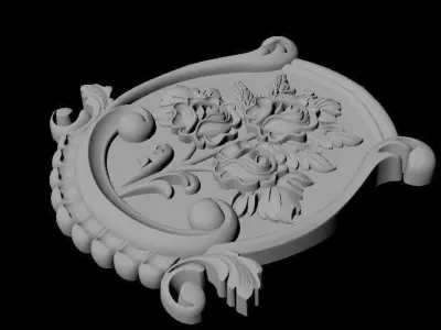 dekor ornate plaque with flowers 3D model