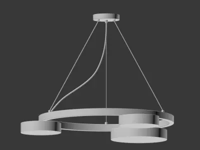 Gold Led Ring Chandelier 3D model