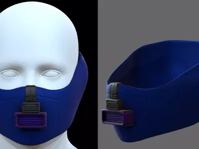 Gas mask helmet 3d model scifi Low-poly  Low-poly 3D model 292