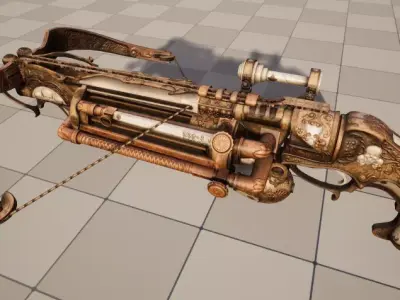steampunk safari crossbow Low-poly 3D model