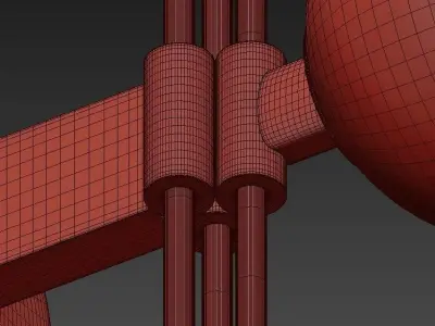 MATEL three balls hanging from pole 3D model