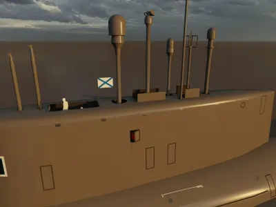 Typhoon class submarine with interior  3D model