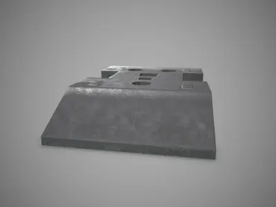 Low poly Road Fence Plastic Base PBR Game-ready Low-poly 3D model