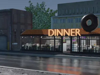 American dinner Free low-poly 3D model