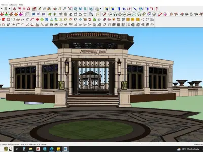 3d model of outdoor swimming pool 3D model