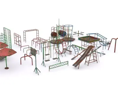 Old playground Low-poly 3D model purchase