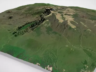 Mountain landscape Volcano Hallasan South Korea 3D model