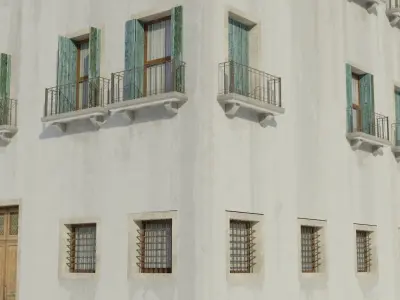 Apartment Building - Low-poly PBR Low-poly 3D model