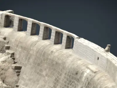Water Dam Low-poly 3D model