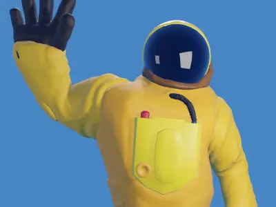 Cartoon Astronaut Low Poly for VR and AR Low-poly 3D model