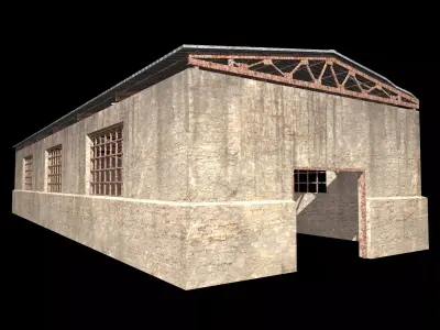 hangar Low-poly 3D model