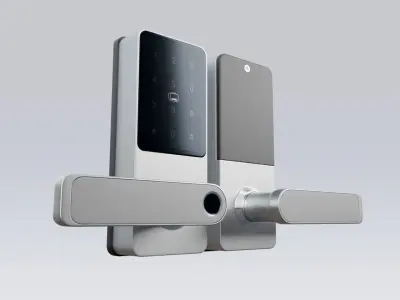Biometric Digital Door Lock Low-poly 3D model