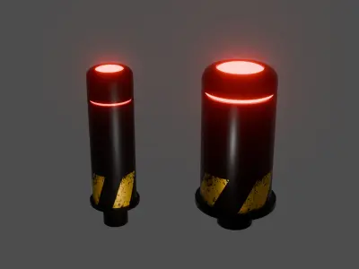 Street sci-fi guardrail 3D model