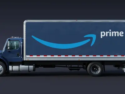 2020 Freightliner M2 106 Box truck Amazon Low-poly 3D model