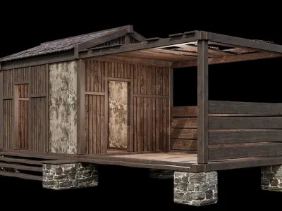 Medieval Houses 61- 4K Textures Game Ready Low-poly 3D model