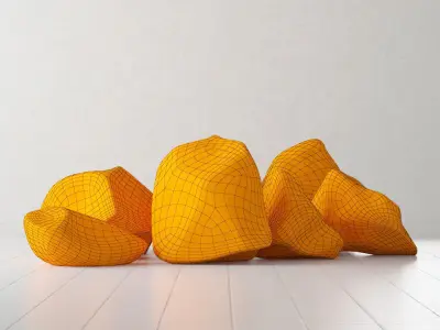 Rock wite stone collection 3D model