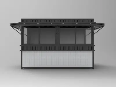 Universal Booth Semi Container 3D model