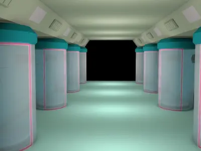 sci fi corridor  3D model shop