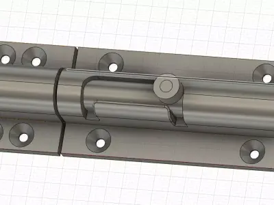Barrel Bolt lock 3D print model