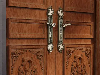 Classic Wood Entrance 930 Low-poly 3D model