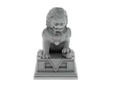 Chinese Lion Statue 3D model