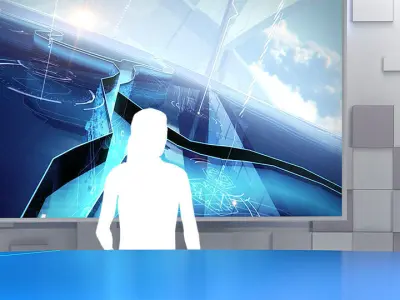 Virtual TV Studio 02 PBR Low-poly 3D model