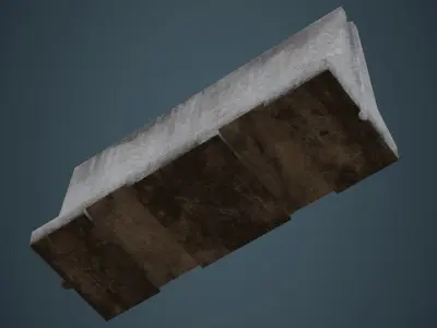 Concrete Barrier 3B Low-poly 3D model