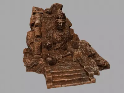 buda 5 hindu statue Low-poly 3D model