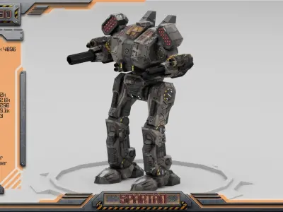 Spartan BattleMech Low-poly 3D model