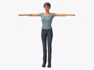 Character Rigged Female Marie  3D model