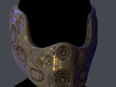 Gas mask helmet scifi Low-poly character art game space Low-poly 3D model 3