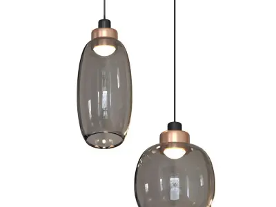 Mars Retro Modern Glass Pendant Light 3D model