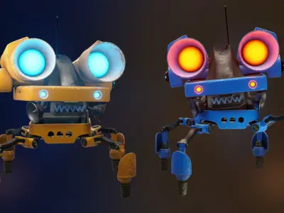 Piccolo - Spider robot sci-fi character Low-poly 3D model