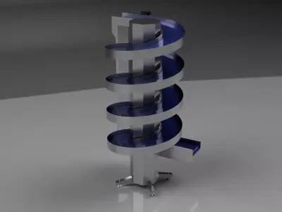 Industrial Spiral Conveyor Belt 3D model