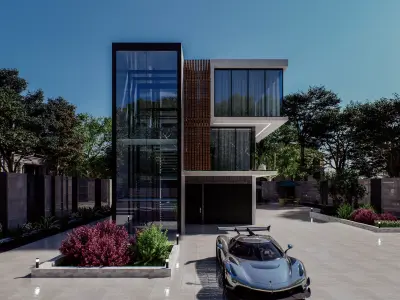 House - hi tech 3D model