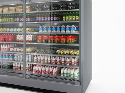 Vertical Glass Door Fridge by Arneg 3D model