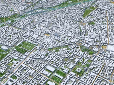 Munich Downtown Germany Low-poly 3D model