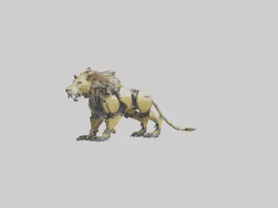 Robot version of a lion model 3D model