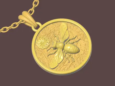 Bee Pendant Design Print gold Design 3D print model