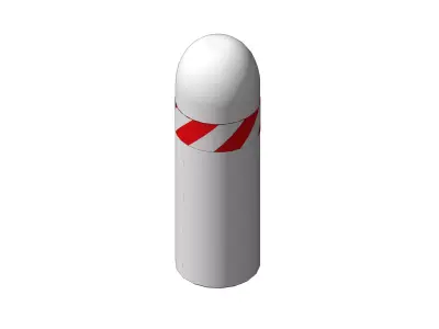 Concrete Bollard with Reflective Band D250 H800 Urban Safety Str 3D model