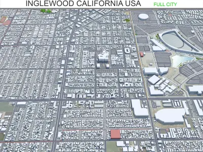 Inglewood California USA Low-poly 3D model