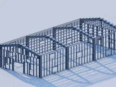 Structural engineering of Metal frame buildings 3D model