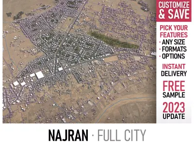 Najran - 3D City Model Low-poly 3D model
