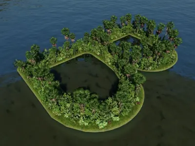 B Alphabet Island 3D model